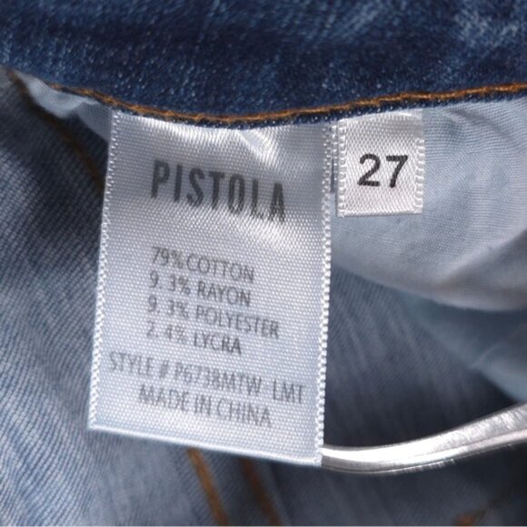 PISTOLA Cotton Rayon Blend Jeans Raw Hem P6738MTW-LMT Size 27 - Picture 11 of 12